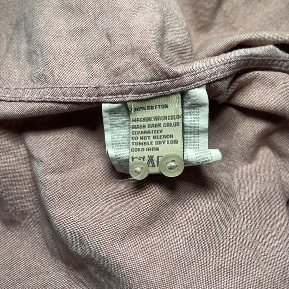 Antik Denim 100% Cotton Button Down Collar Shirt Size Large Pink Chambray - Picture 6 of 6